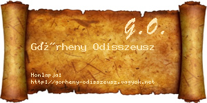 Görheny Odisszeusz névjegykártya